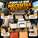 ORGANIZADOR DE ASIENTO CON PORTAVASOS, PORTAPAÑUELO Y ESPACIOS EXTRAS