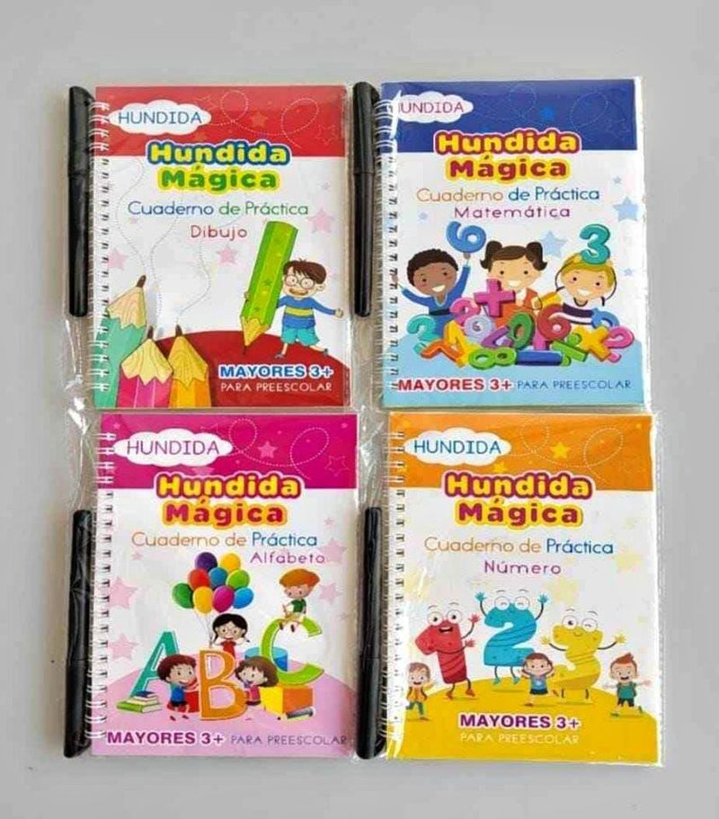 😍SET CUADERNO MAGICO (4 CUADERNOS +LAPICERO MAGICO)