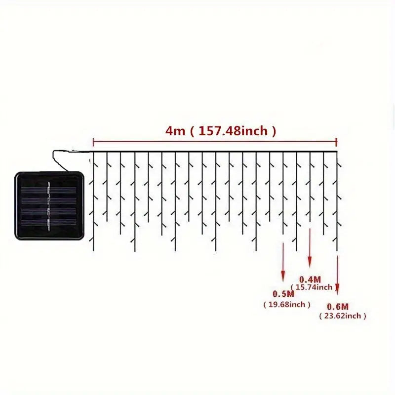 LIQUIDACIÓN - Luz LED Cascada de Carga Solar | 5 metros