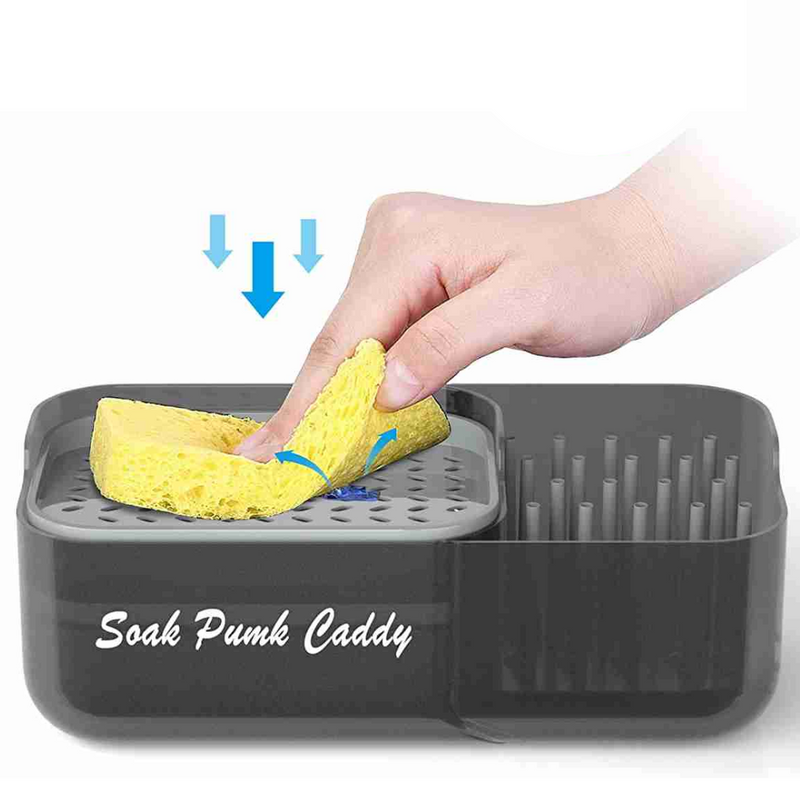 Soap and sink Caddy - Dispensador de Jabón Líquido con Escurridor y Esponja