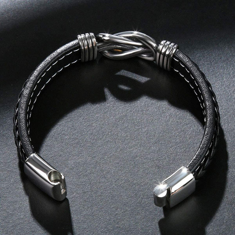 Pulsera Forever de Cuero Silver para Hombres