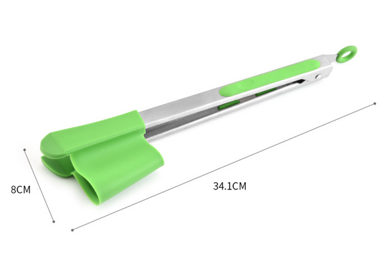 Espátula de Silicona con Pinzas Integradas 2 en 1