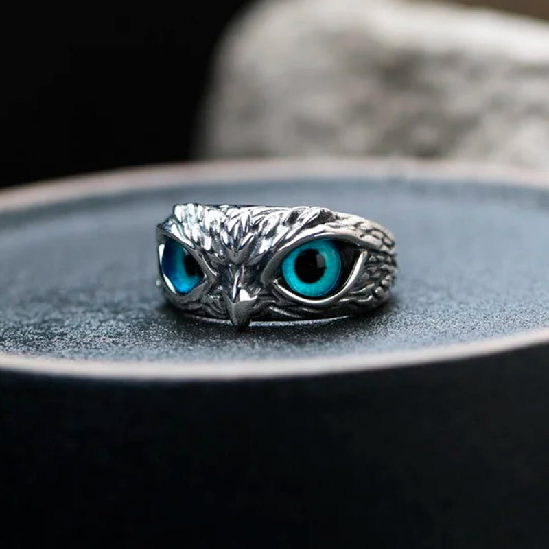 Anillo Regulable Retro Owl Búho de la Suerte