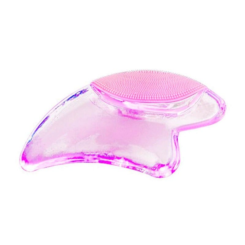 Guasha piedra masajeadora exfoliante rosado transparente