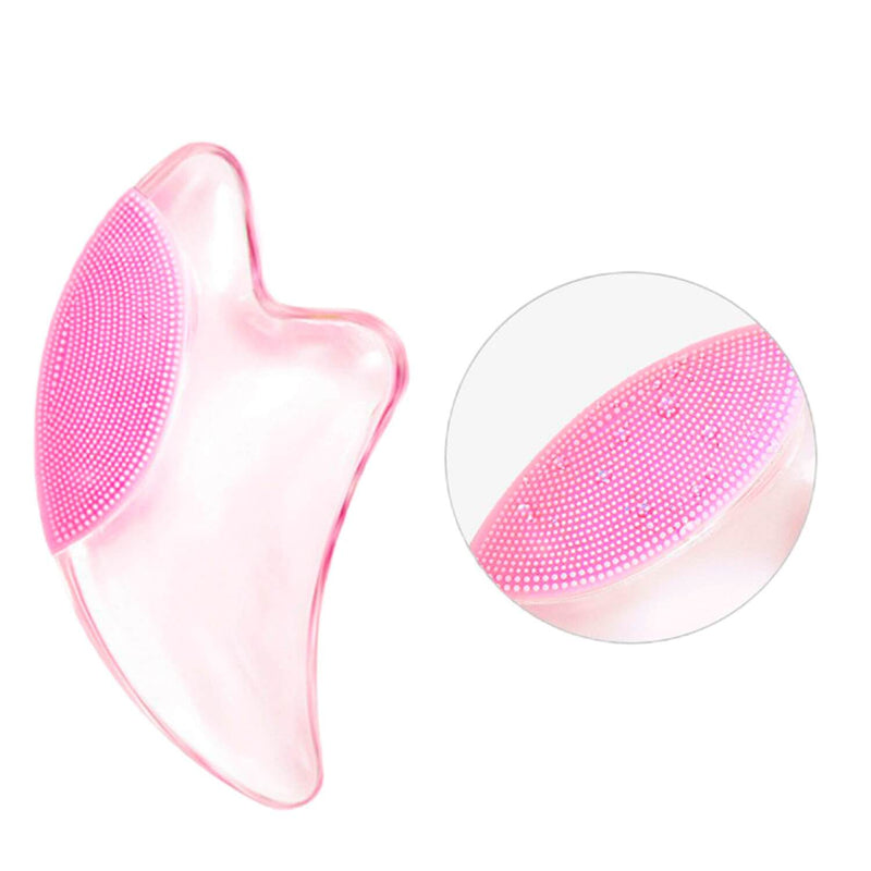 Guasha piedra masajeadora exfoliante rosado transparente