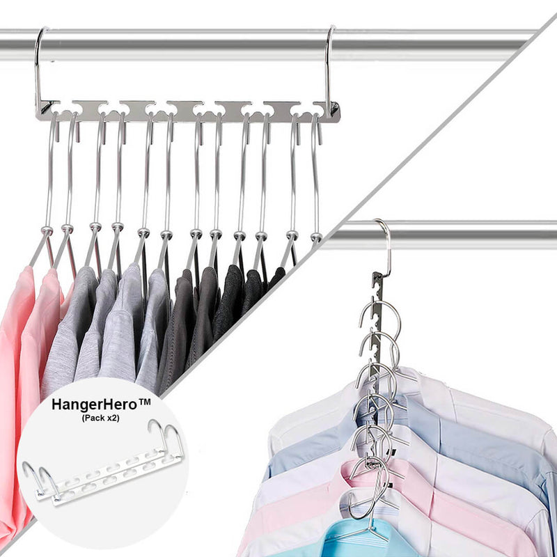 HangerHero™ - Set de 2 Colgadores Múltiples para Armario